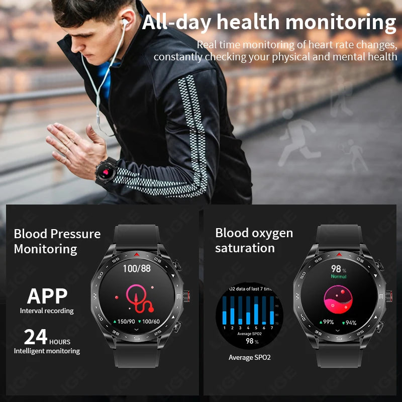 Reloj Inteligente AMOLED con Auriculares Bluetooth Incluidos