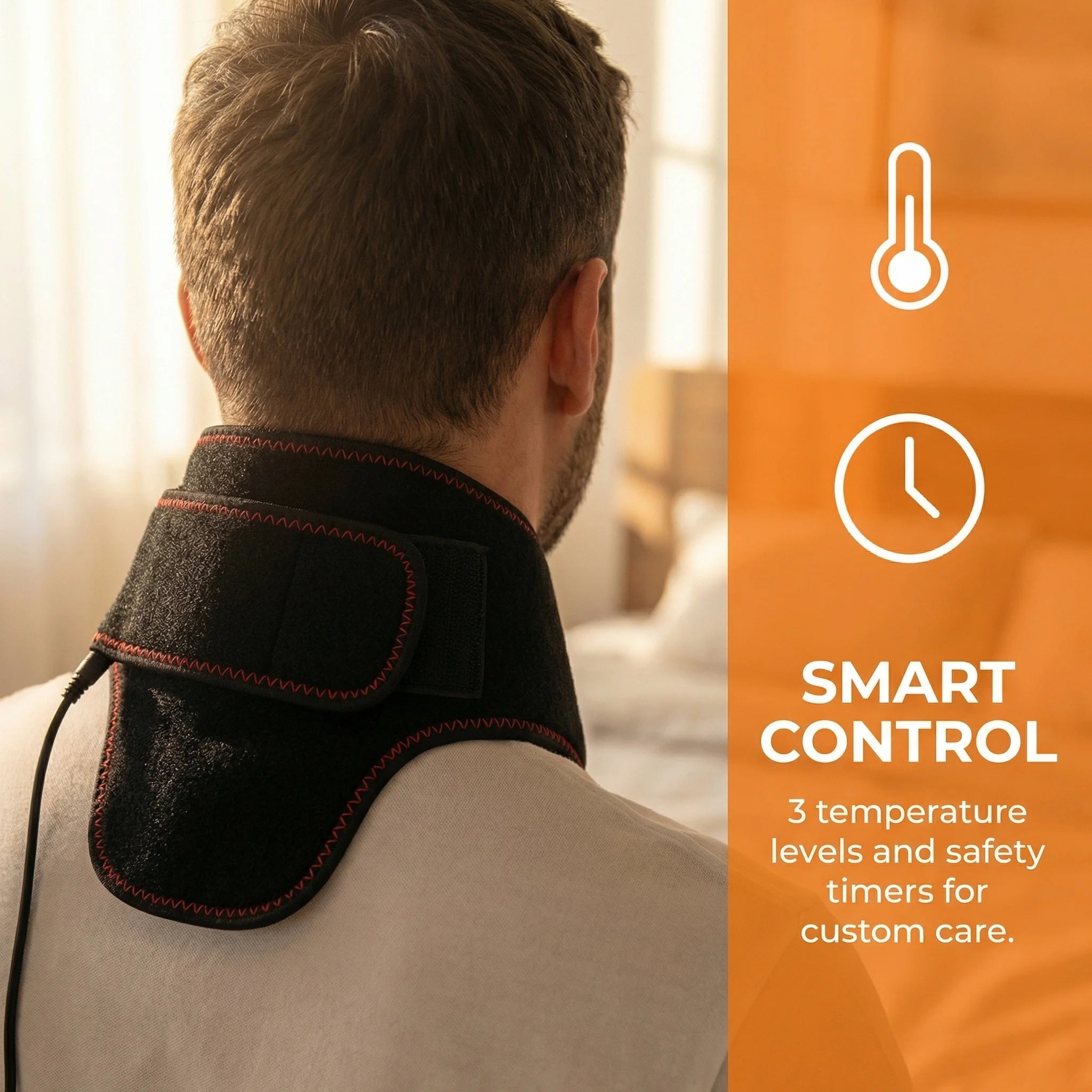 Cinturón masajeador eléctrico con calor para el cuello, con 3 niveles de temperatura ajustables para calidez y relajación, soporte para masaje cervical