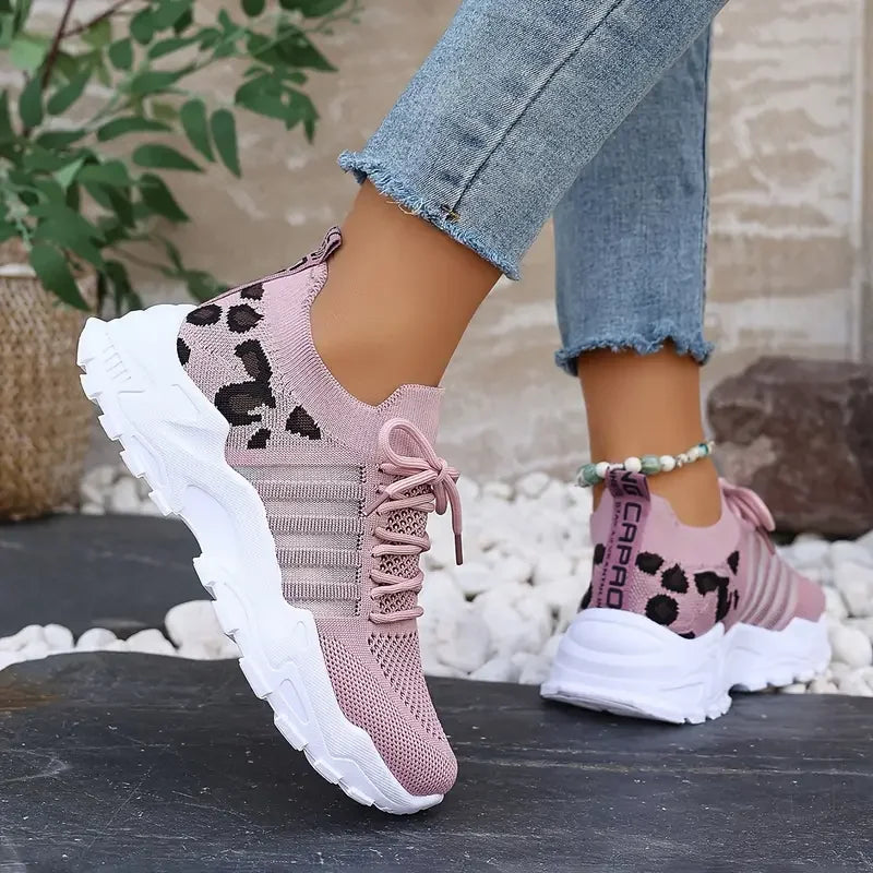 Zapatos de mujer, zapatillas con estampado de leopardo, zapatillas informales ligeras y transpirables para mujer, zapatos de venta con envío gratis