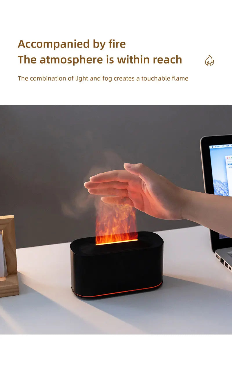 Máquina de Aromaterapia con Llama y Luz Ambiente