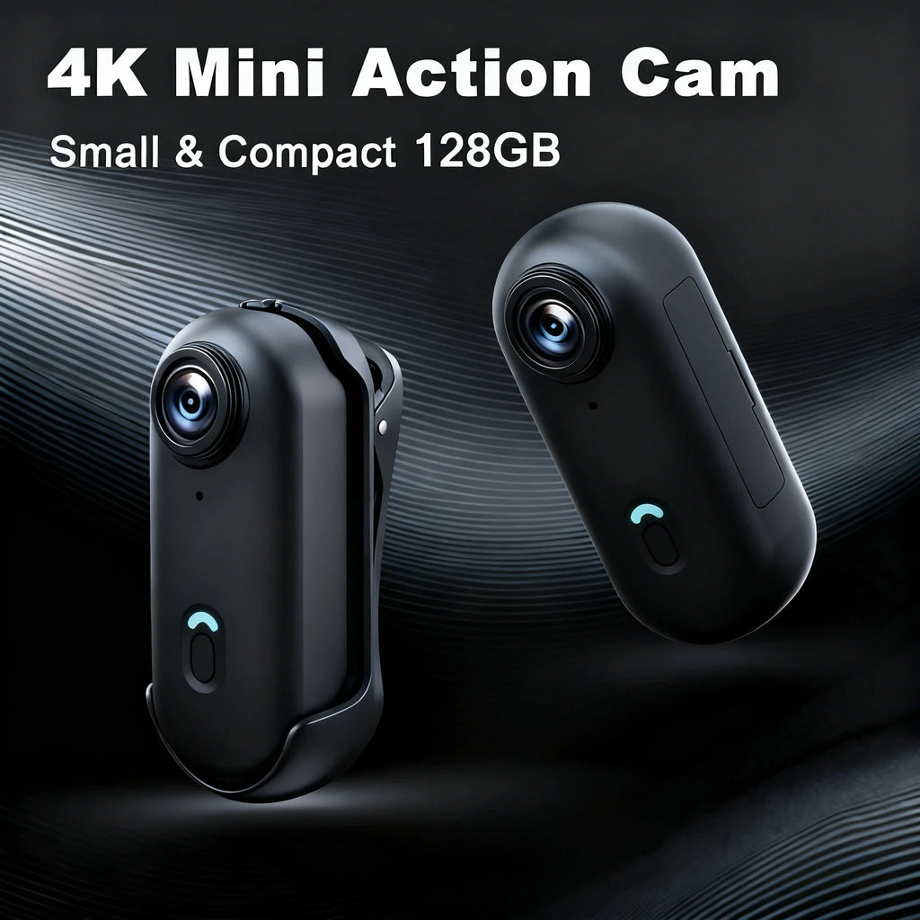 Cámara de acción 4K WiFi con estabilización EIS, clip magnético y grabación prolongada