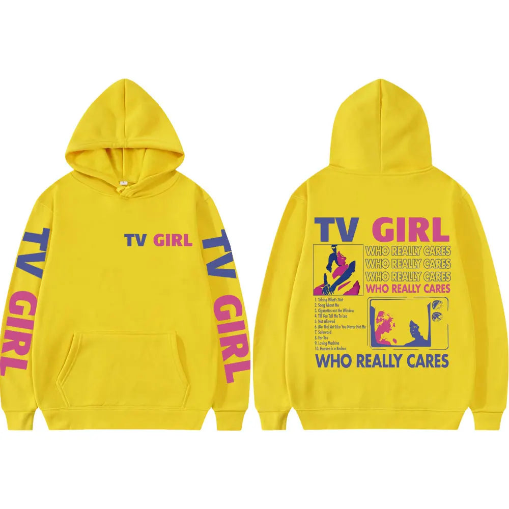 Hoodie Estampado TV Girl Who Really Cares | Buzo con Capucha