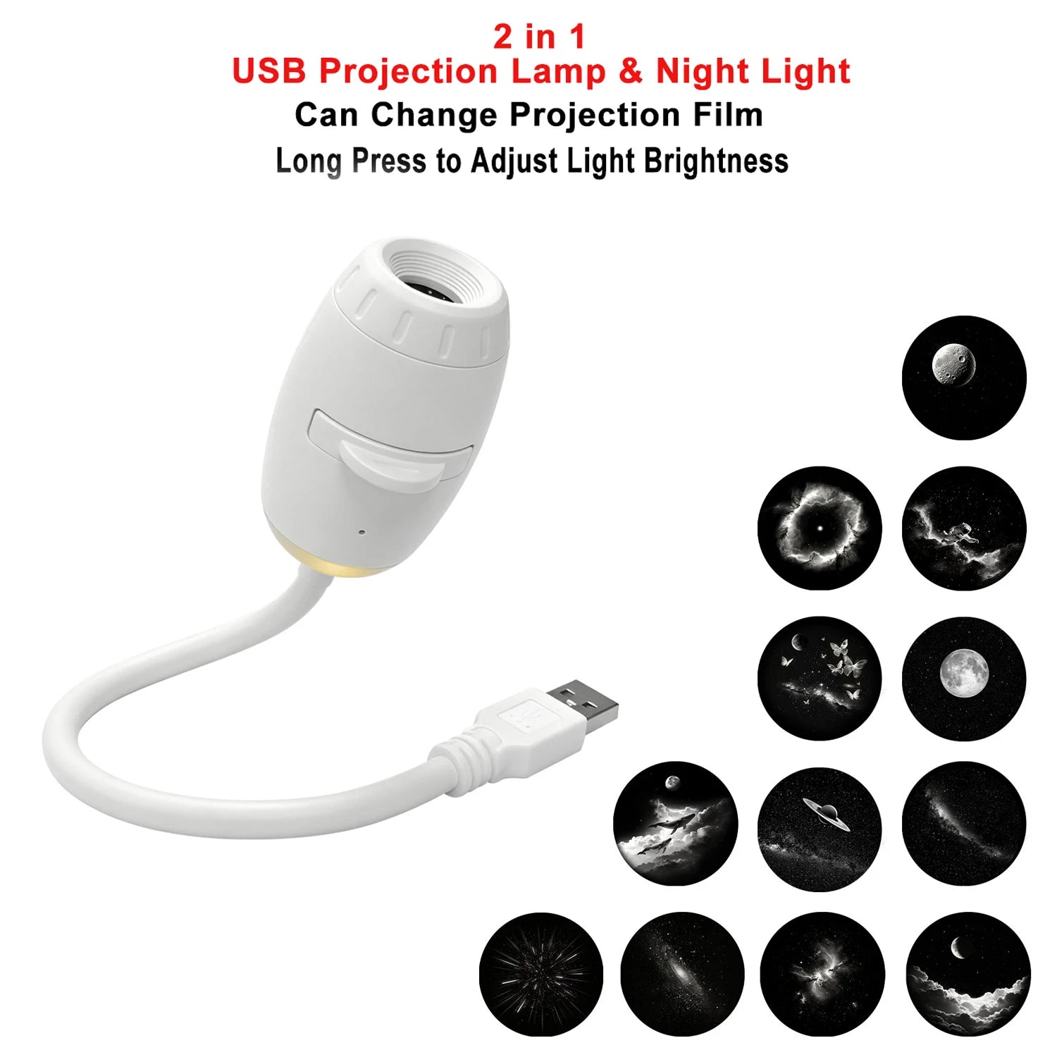 Proyector LED Galaxia Saturno USB Decoración Interior