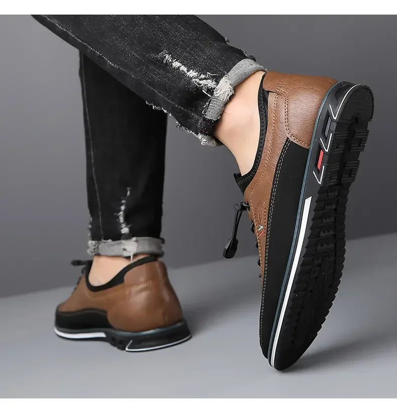 Zapatos casuales de hombre sin cordones, mocasines de poliuretano transpirables