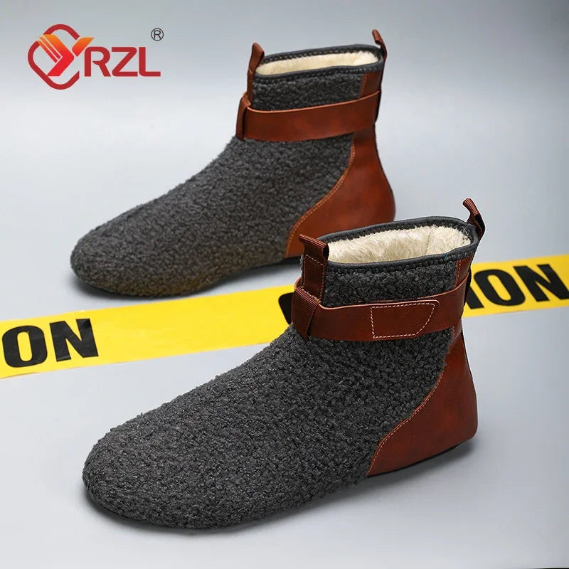 YRZL, zapatos para hombre, botas de invierno para hombre, zapatillas cálidas para hombre, zapatos planos suaves antideslizantes, zapatos casuales para hombre, cómodas zapatillas de interior para el hogar para hombre