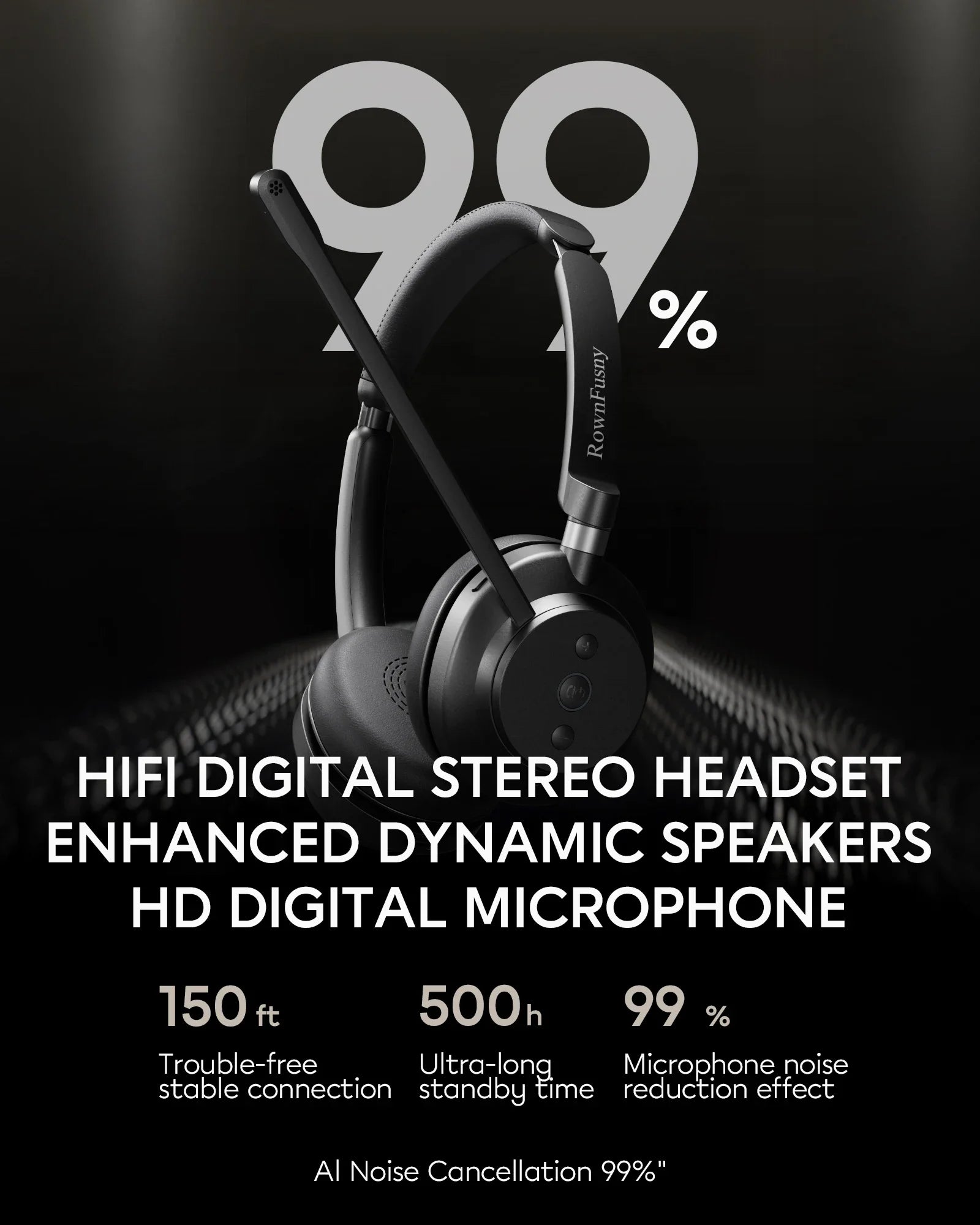 Rownfusny Auriculares Bluetooth USB para Trabajo