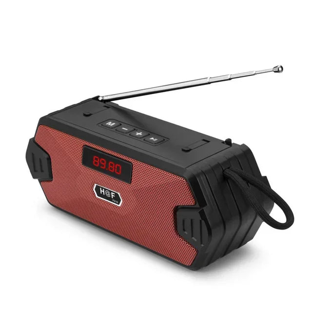 Receptor de Radio FM para exteriores, altavoz inalámbrico Aux portátil con Bluetooth, Subwoofer, caja de sonido de música, Bluetooth de alta fidelidad para el hogar y el coche