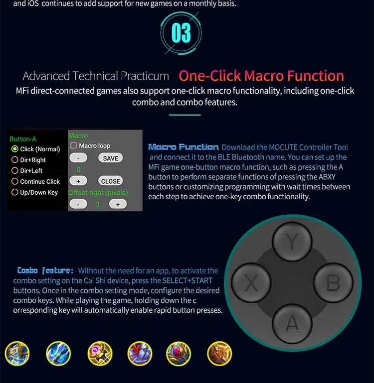 Mando inalámbrico Mocute 061, controlador de juego dividido izquierdo y derecho, Joystick de juego Bluetooth para Android, IOS y PC