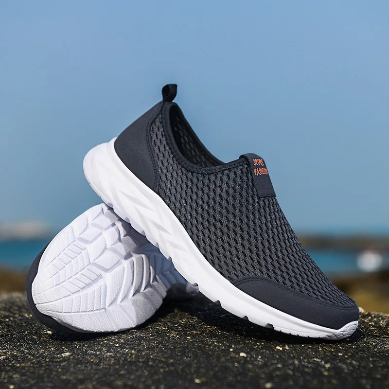 YRZL, zapatillas de deporte para hombre, zapatos informales de malla transpirable para mujer, mocasines antideslizantes de talla grande para exteriores, zapatos de tenis ligeros para caminar para hombre