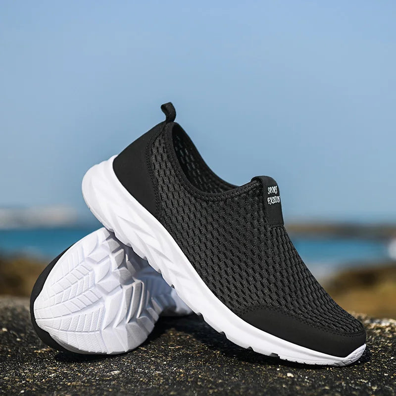 YRZL, zapatillas de deporte para hombre, zapatos informales de malla transpirable para mujer, mocasines antideslizantes de talla grande para exteriores, zapatos de tenis ligeros para caminar para hombre