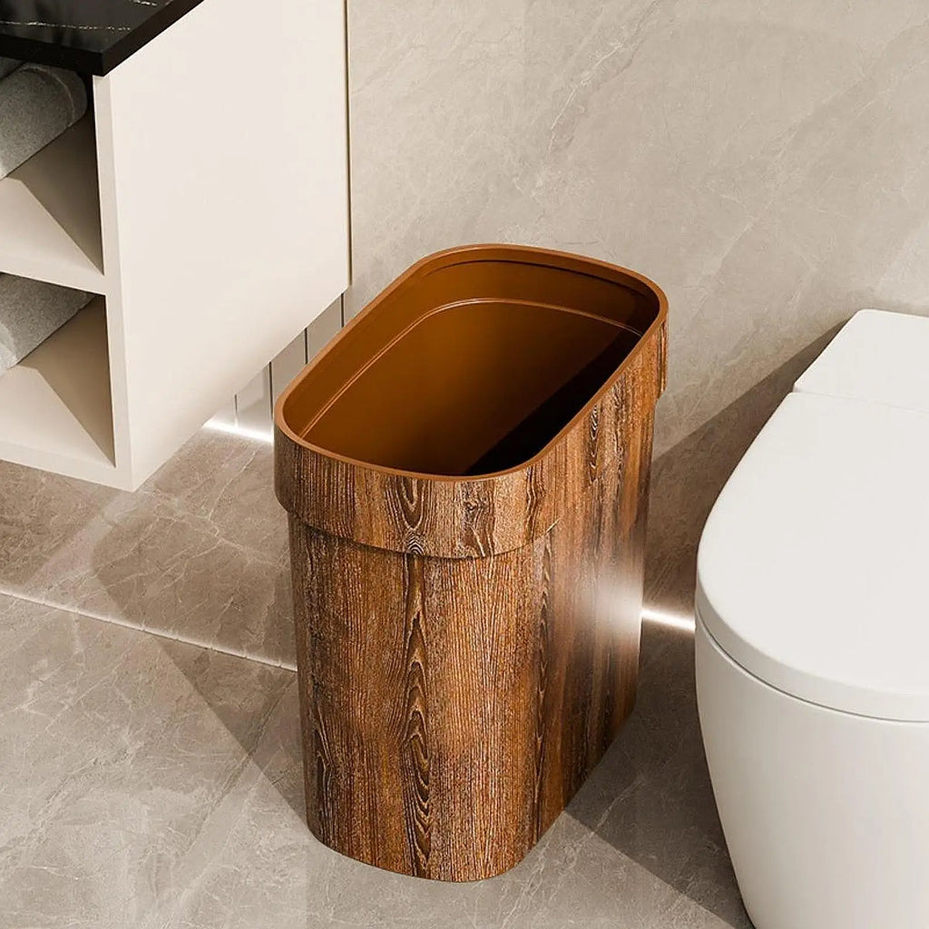 Bote de basura de grano de madera de imitación, contenedor de basura creativo para alimentos, basura para sala de estar, dormitorio, baño, cocina