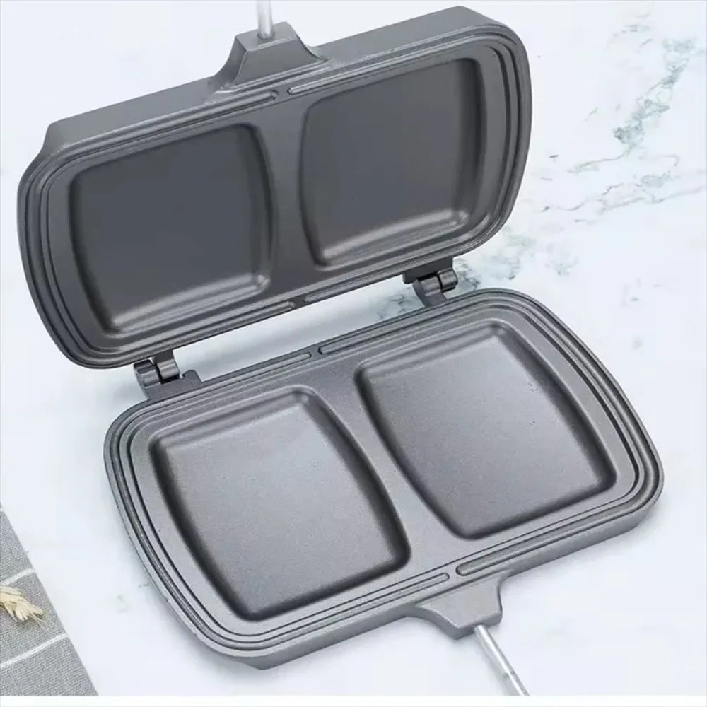 Plancha de doble cara para sándwiches, queso a la parrilla, sartén antiadherente de doble cara extraíble para desayuno, sándwiches