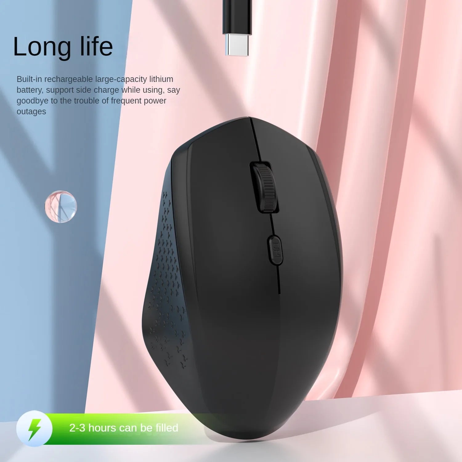Ratón ergonómico inalámbrico Bluetooth 5,2, ratón recargable de 1600DPI para MacBook, tableta, ordenador, portátil, 2,4 GHz, USB, accesorios para PC
