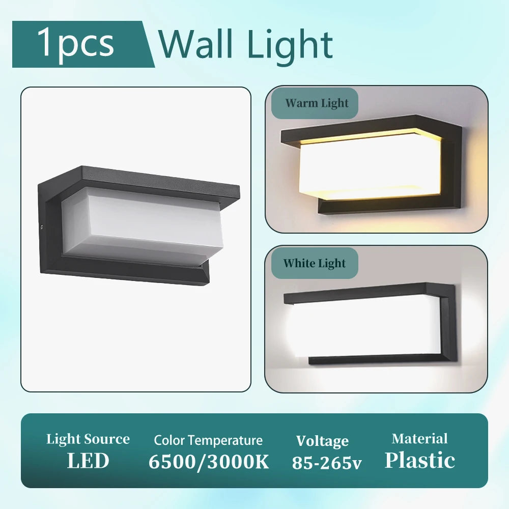 Lámpara LED de Pared 25W Impermeable para Exterior del Hogar