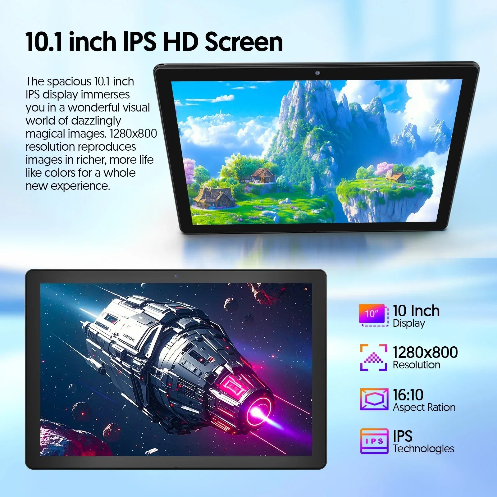 Tablet BAKEN 10 pulgadas Android 15, cuatro núcleos, 12 GB + 64 GB, WiFi 5G