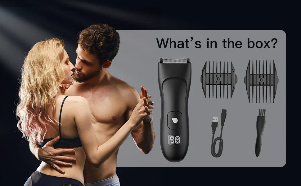    Recortadora de vello corporal para hombres, afeitadora recargable para barba, depiladora de pecho, axilas e ingle