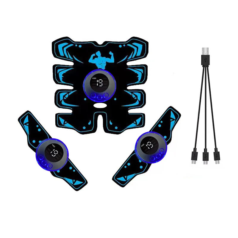 Estimulador Muscular EMS Recargable USB 3 en 1 para Abdomen y Brazos