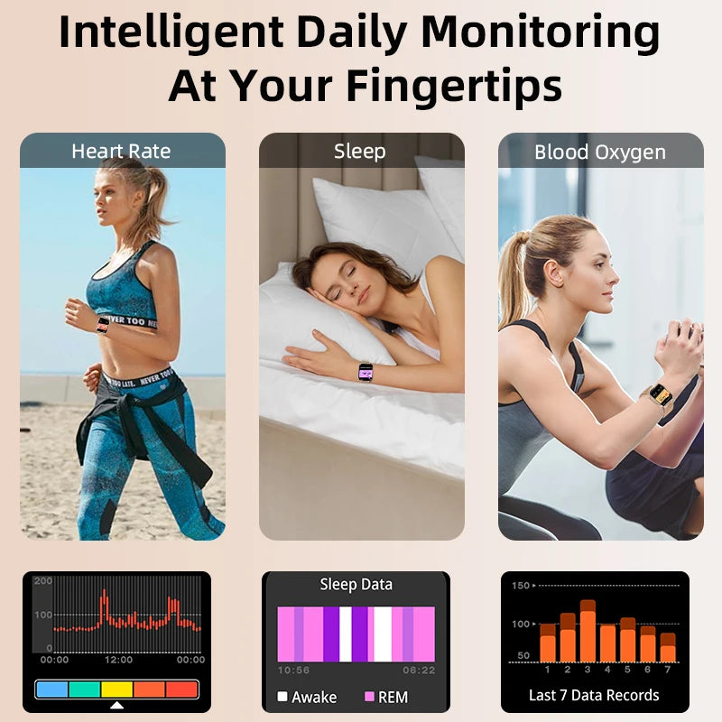 Smartwatch LIGE con llamadas Bluetooth, monitor de salud y carga rápida tipo C