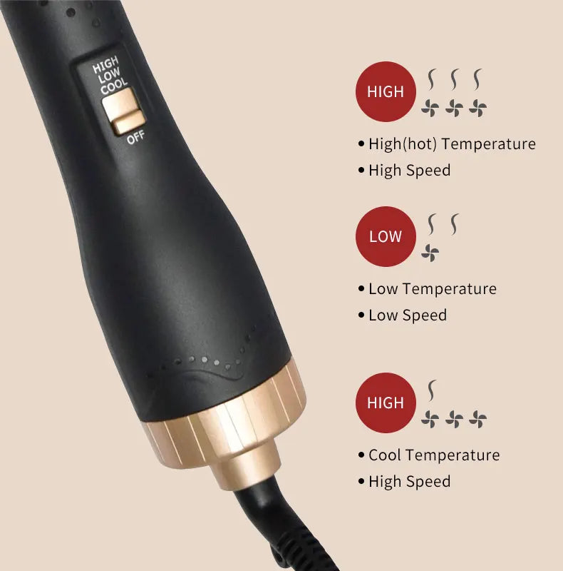 Cepillo de Aire Caliente para Rizar y Alisar el Cabello, Cepillos Eléctricos para el Cabello, Peine Caliente, Rizador Profesional, Cepillo Térmico Anti-Quemaduras
