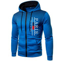 Campera con Estampado de París para Hombre – Abrigo con Capucha y Cremallera