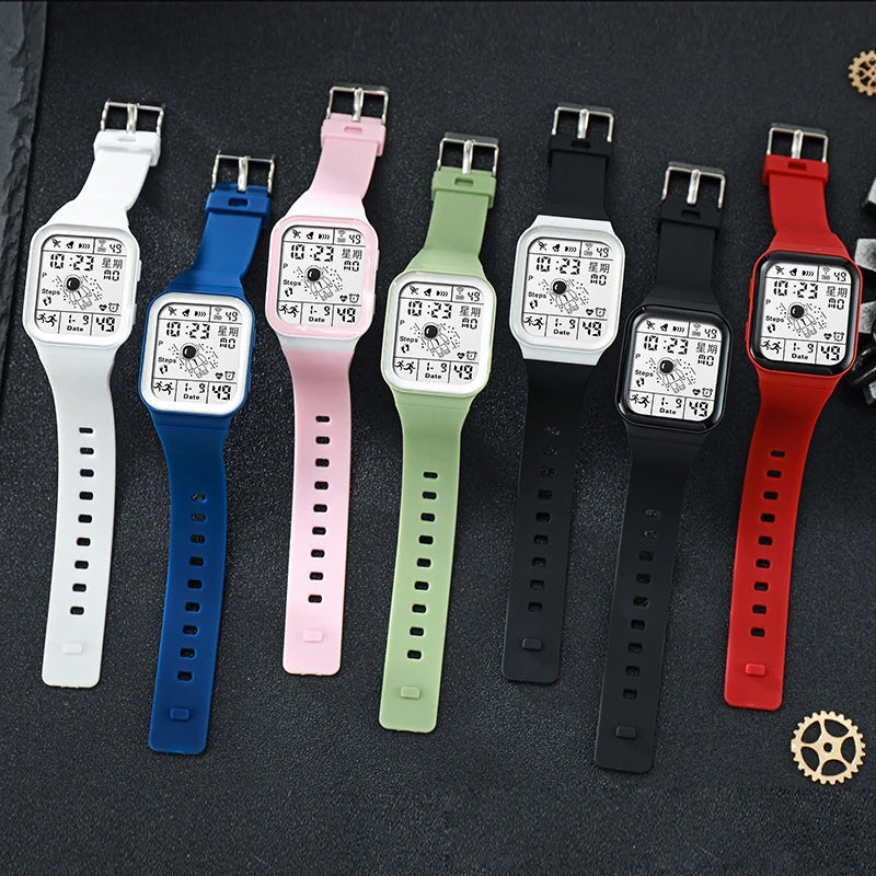 Reloj Digital de moda para hombres, mujeres y niños, relojes deportivos a prueba de suéter, reloj multifunción, reloj de pulsera electrónico para estudiantes