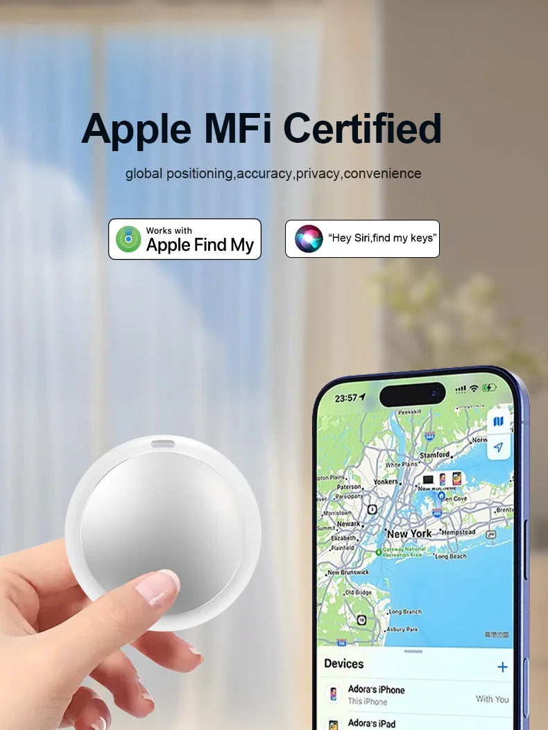 Mini Rastreador Inteligente Compatible con la Aplicación Apple Find My, Localizador Antipérdida para Mascotas, Perros, Gatos, Llaves, Carteras, Equipaje, Teléfonos, Niños, Ancianos