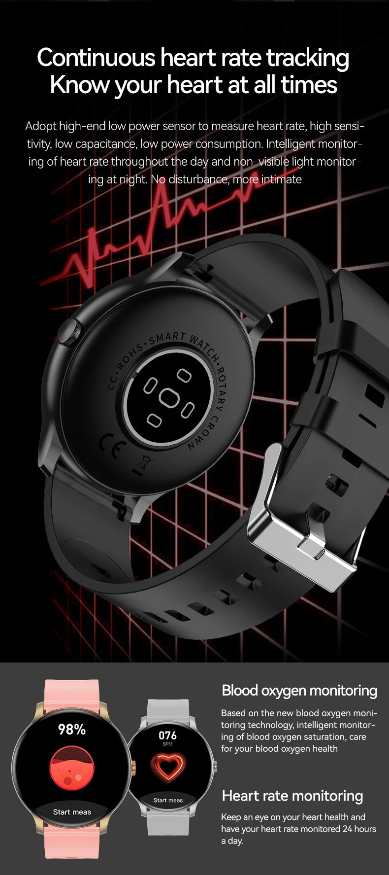 LAXASFIT Reloj Inteligente Táctil Bluetooth