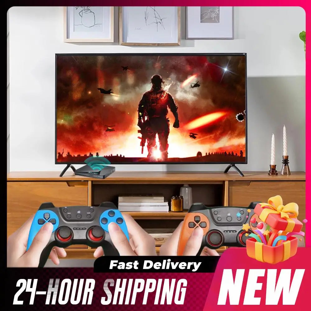 (UE) nueva consola de juegos Retro X2 PRO 64/128/256GB 4K TV Box integrada más de 65000 juegos con 2 Gamepads controladores inalámbricos Arcade