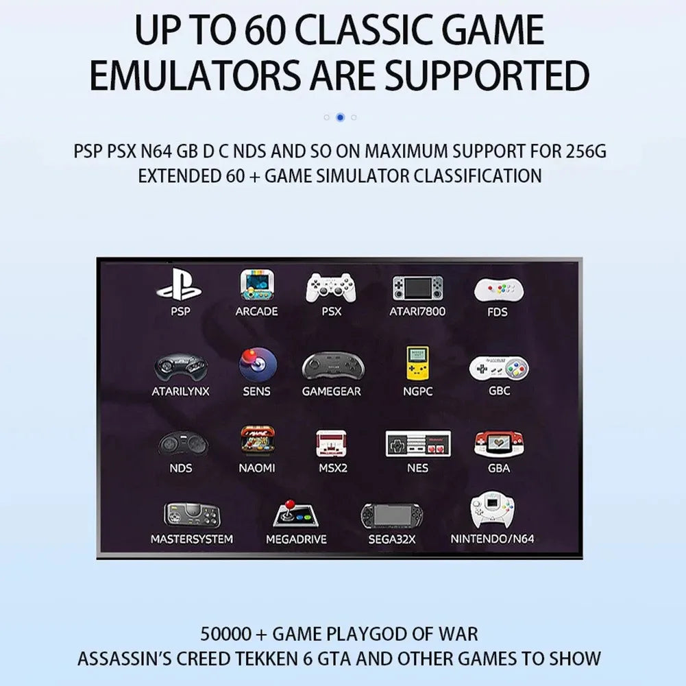 Consola de juegos G11 Pro 4K HD Android 9.0 Sistema dual TV Game Box 64G/128G Integrada con más de 60000 juegos retro Consola de videojuegos con mando inalámbrico