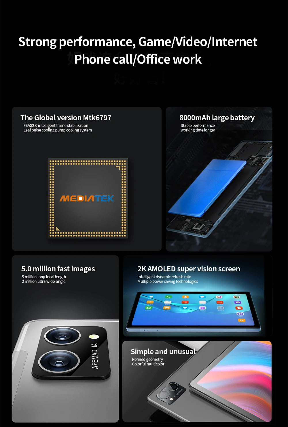 Nuevas Tabletas de 10.36 Pulgadas, 10 Núcleos, 8GB de RAM, 256GB de ROM, Tableta Android con Pantalla HD de 2000x1200, 5G, WiFi Dual, Doble SIM, Google Play, 8000mAh