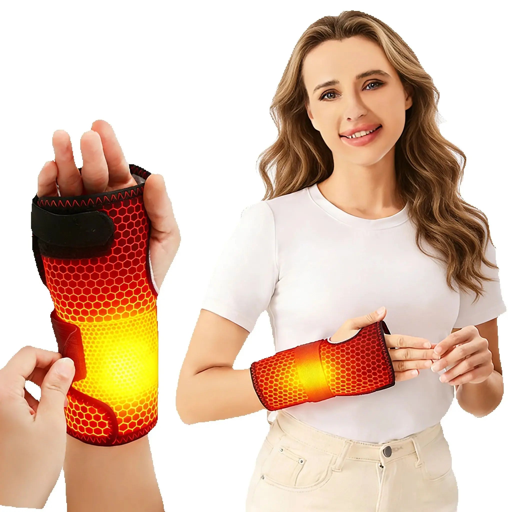 Masajeador Eléctrico USB para Muñeca y Mano con Calor y Vibración