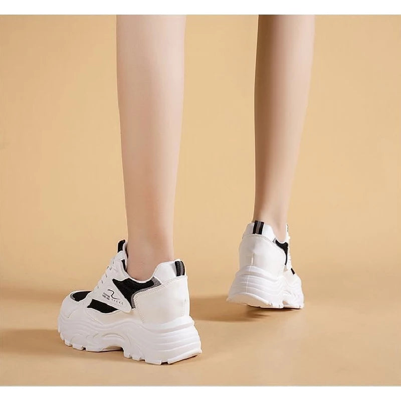 Zapatillas Deportivas para Mujer, Ligeras y Transpirables, con Plataforma, Estilo Chunky, con Malla, para Uso Diario y Senderismo