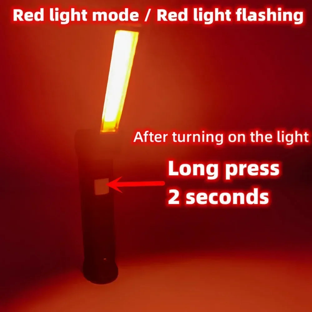 Lámpara de Trabajo LED COB Recargable con Imán y Gancho