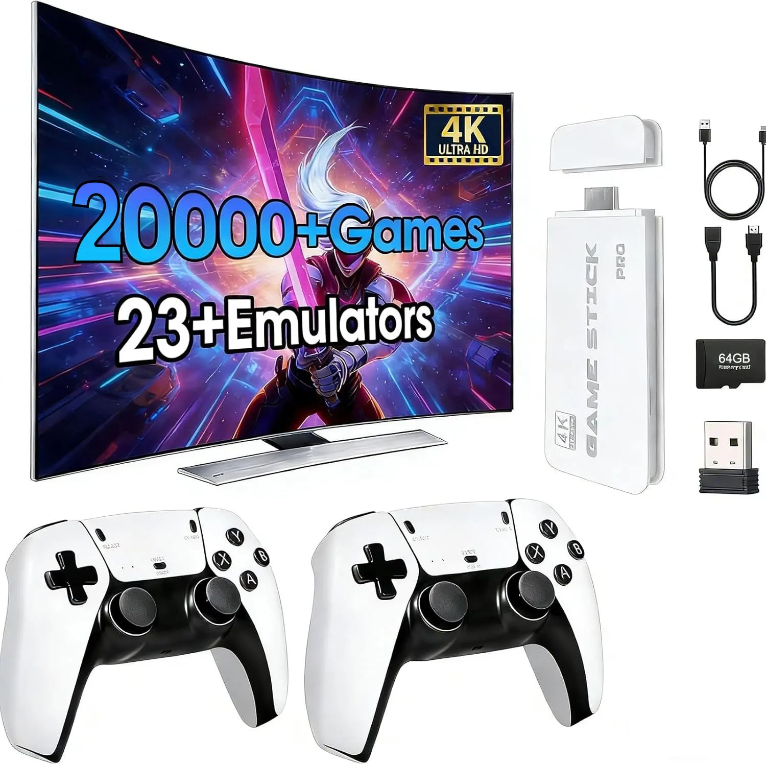 Consola de Videojuegos Retro Actualizada 2026, Consola con Más de 40,000 Juegos Retro, Sistema de Juegos para TV 4K HDMI Plug and Play, 2 Controles Inalámbricos