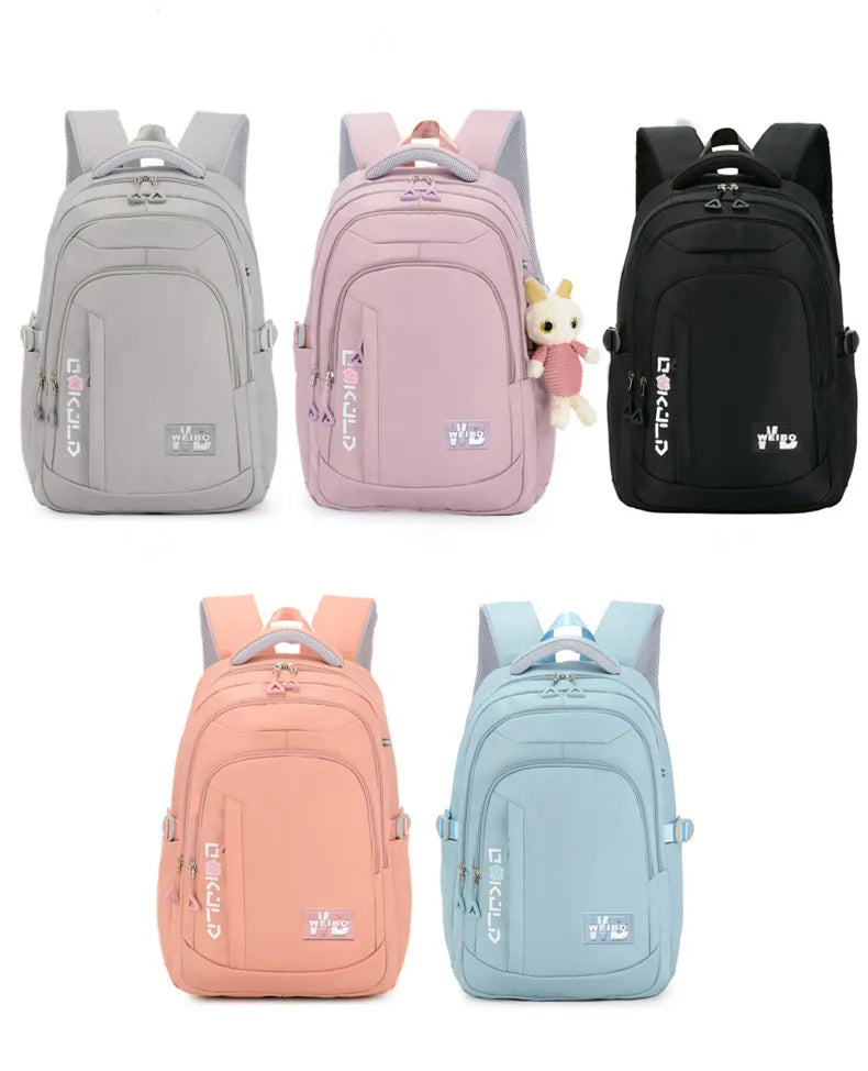 Mochila Escolar Rosa para Niñas y Adolescentes