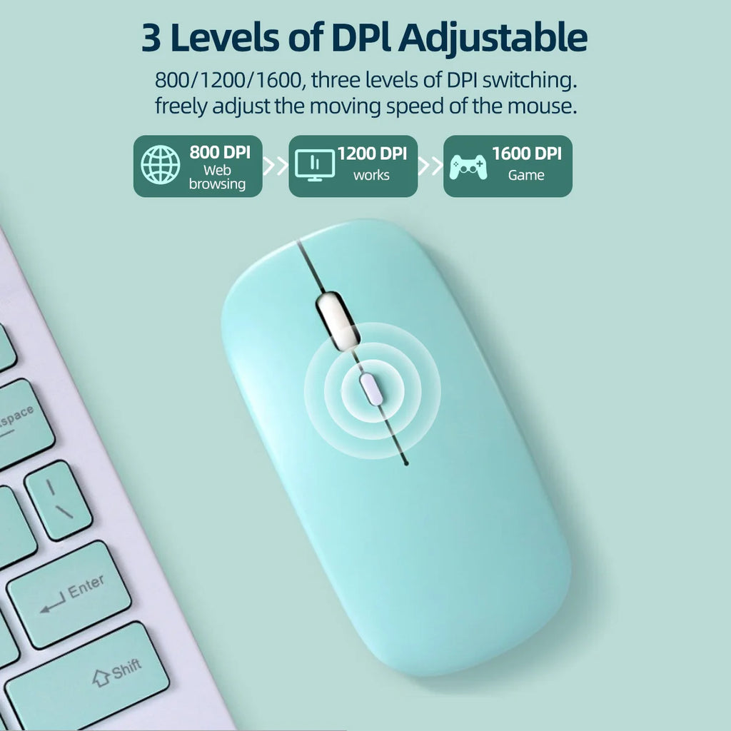Ratón inalámbrico Bluetooth para iPad, Samsung, Huawei, Lenovo, MiPad, Android, Windows, tableta, batería, ratón para ordenador portátil