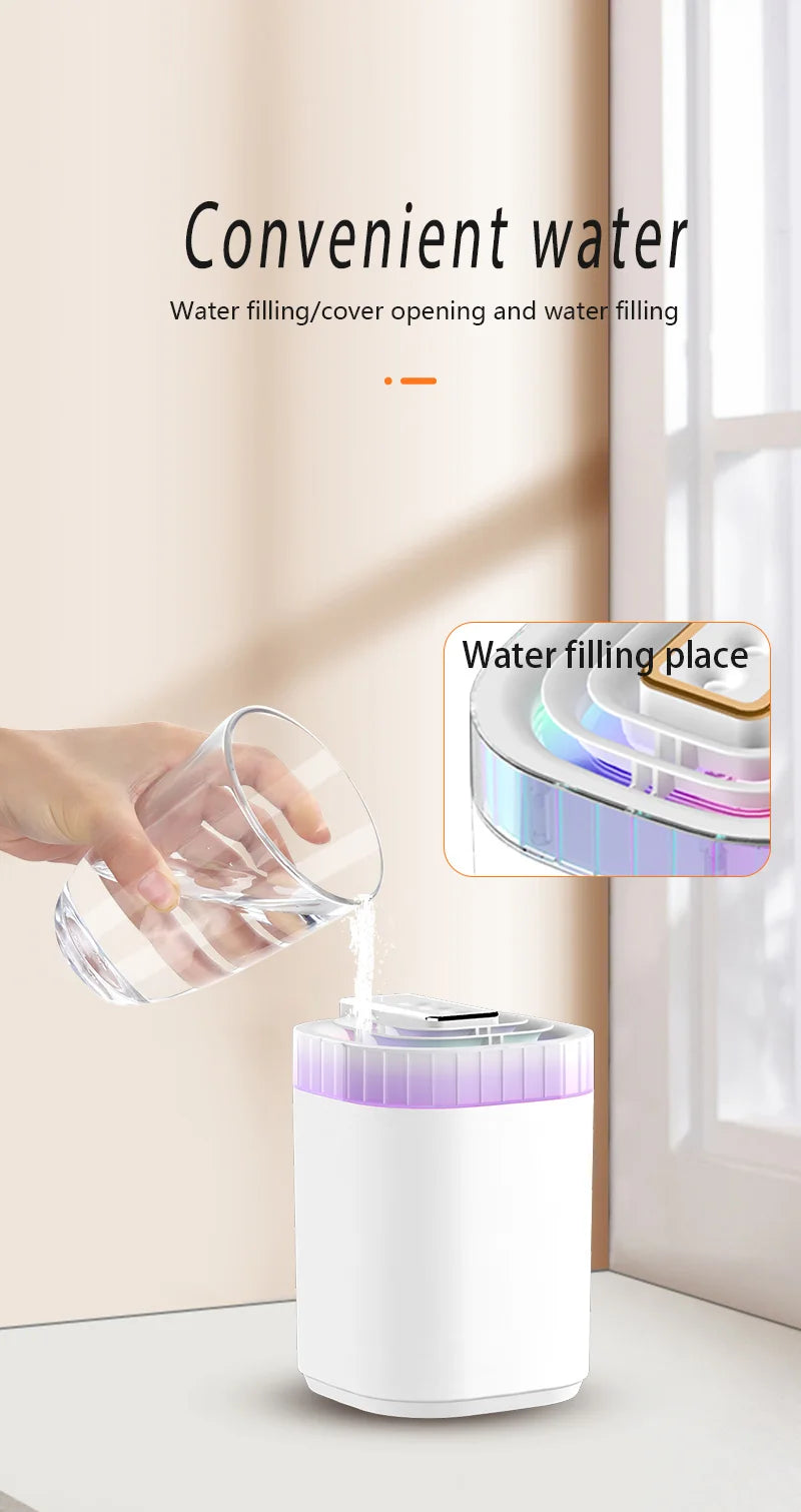 Humidificador Ultrasónico de 3L con Luz Nocturna