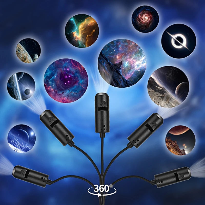 🛒 Luz de Proyección LED Galaxia, 1 Luz + 10 Imágenes Intercambiables, Proyector LED Galaxia, Luz Nocturna de Cielo Estrellado