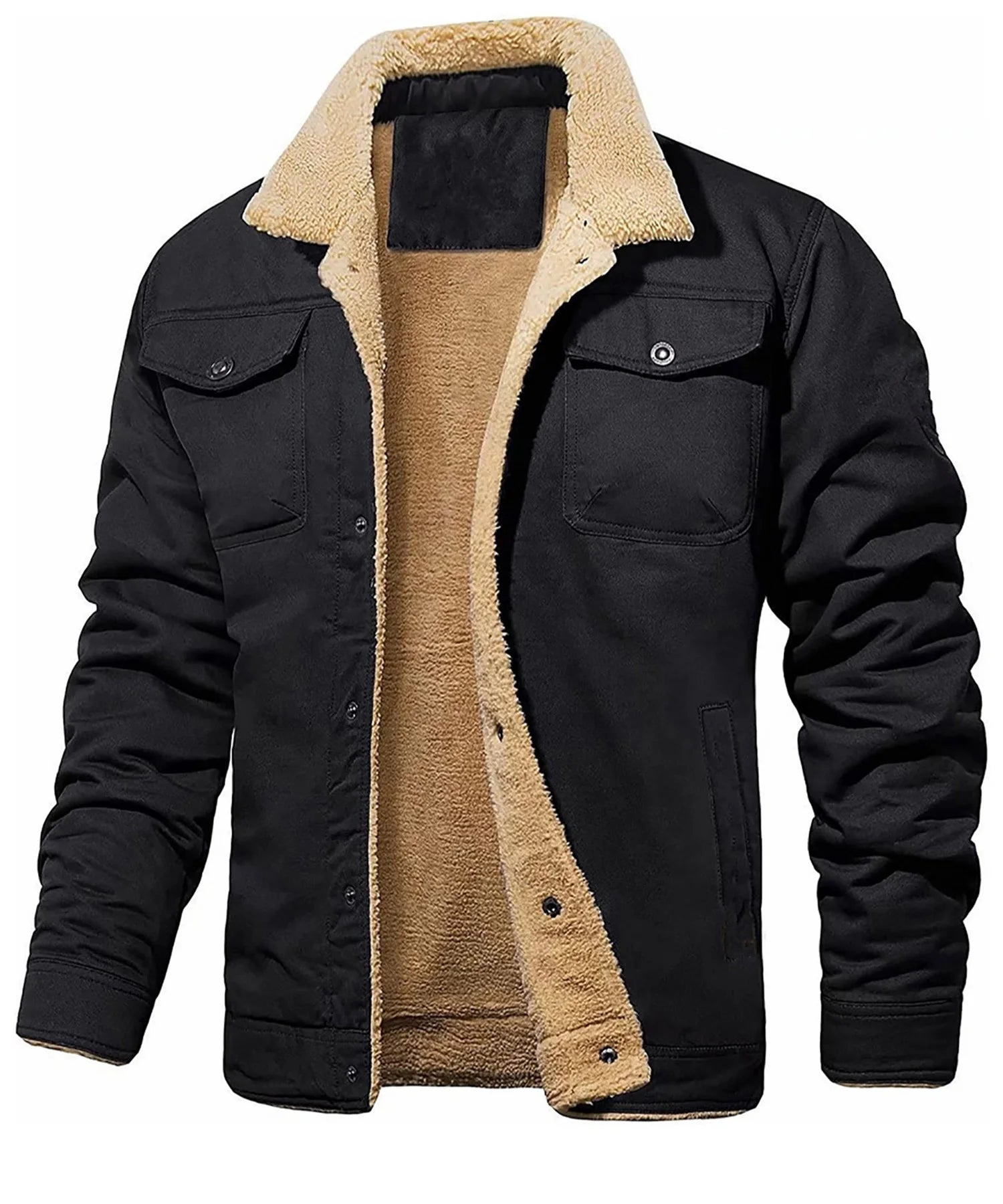 Parka de Invierno para Hombre con Forro Polar y Bolsillos