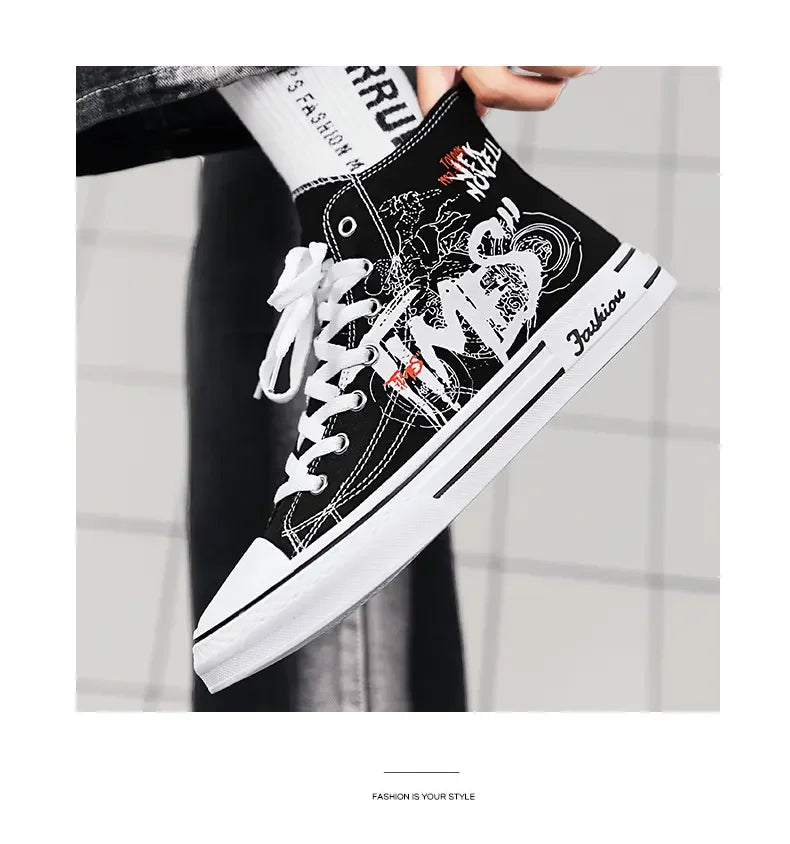 Zapatos de hombre, zapatos de lona vulcanizados, zapatillas altas, zapatos de plataforma informales transpirables, zapatillas deportivas para hombre, Tenis masculinos, zapatillas gruesas