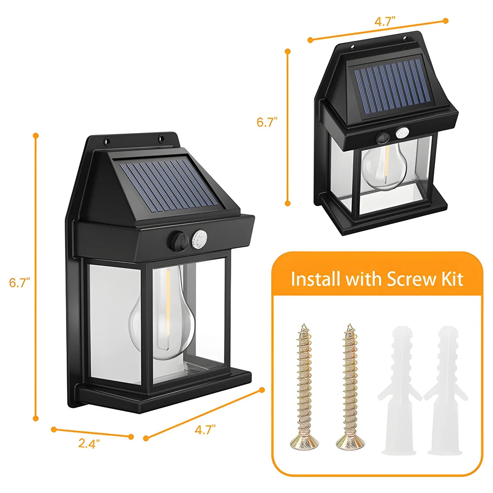 Lámpara Solar de Pared Impermeable para Jardín y Exteriores