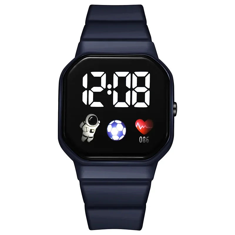 Relojes YIKAZE para niños, reloj Digital LED para niños, correa de silicona, reloj de pulsera electrónico de dibujos animados, reloj deportivo para niños y niñas, regalos