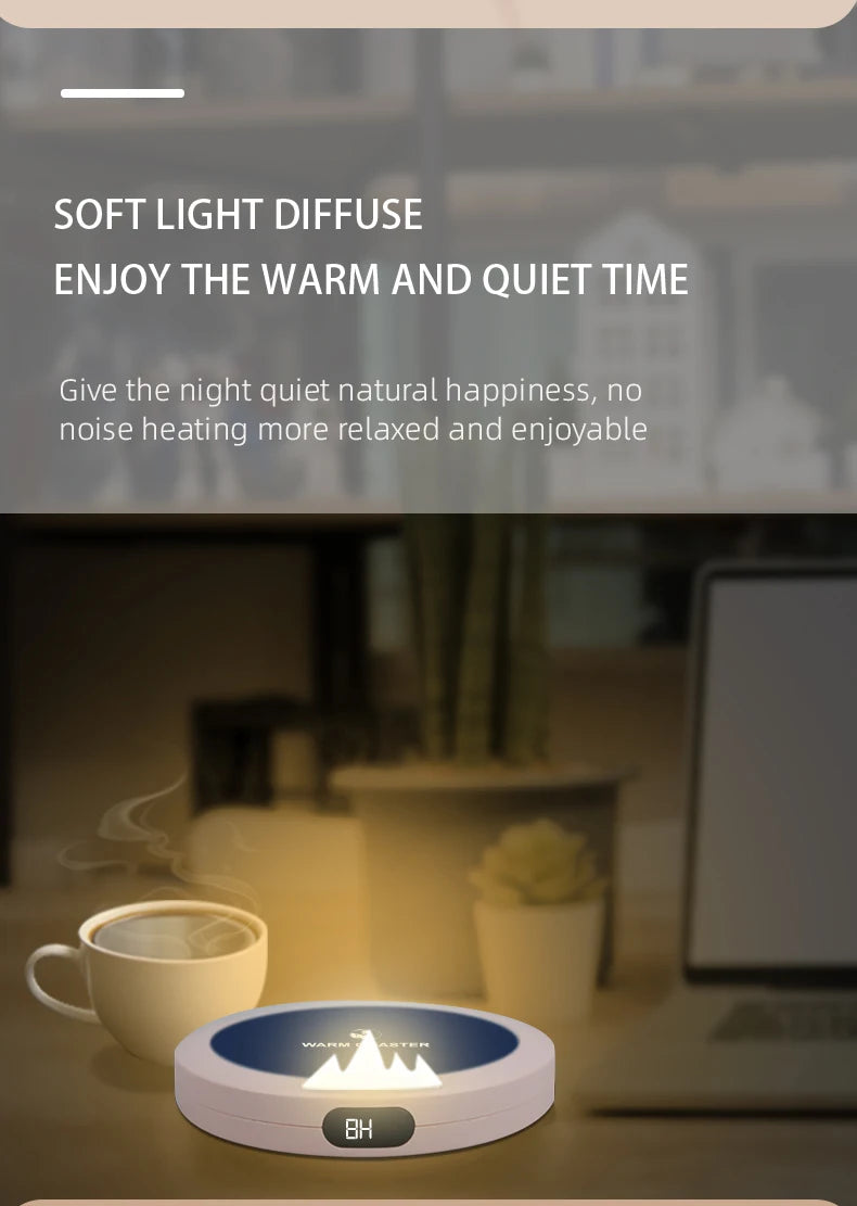 Taza de café inteligente, calentador de tazas con calefacción USB portátil, calentadores de tazas de café de 3 engranajes, Control de temperatura de calentamiento rápido de 10W, apagado automático de 8H