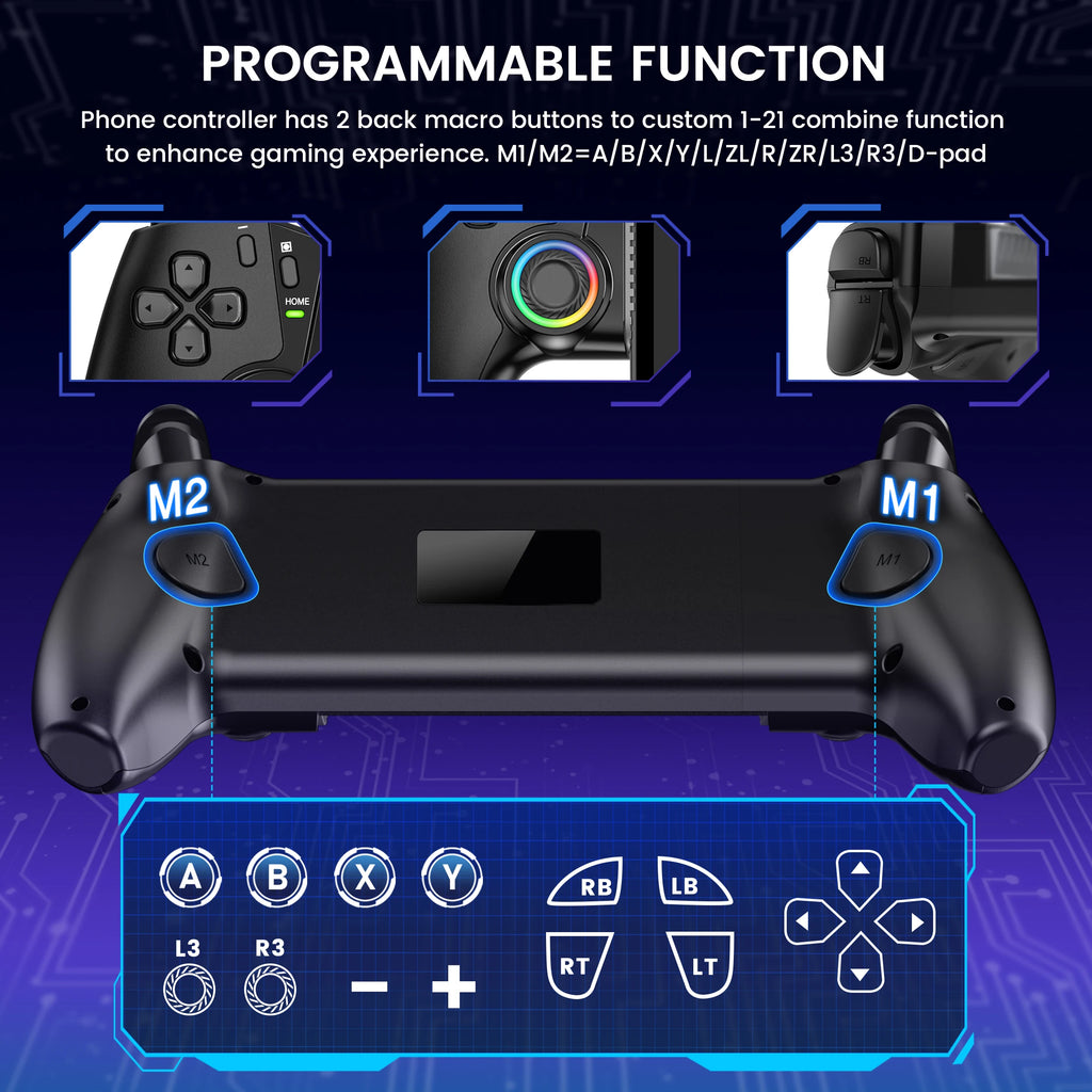 BEBONCOOL Bluetooth Gamepad controlador de juegos de efecto Hall para Nintendo Switch 2/Switch/Switch OLED/teléfono Android/iPhone