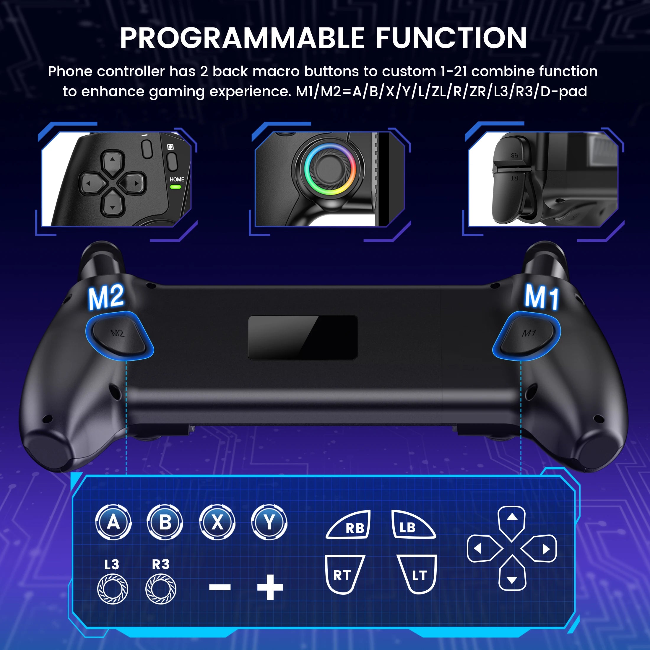 BEBONCOOL Bluetooth Gamepad controlador de juegos de efecto Hall para Nintendo Switch 2/Switch/Switch OLED/teléfono Android/iPhone