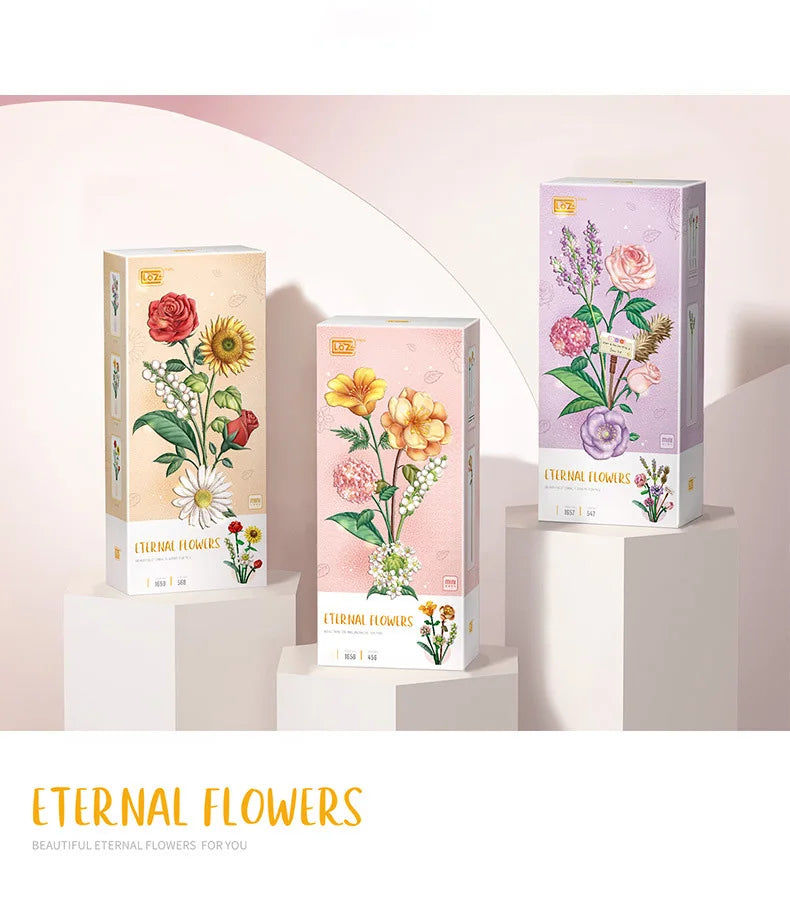 LOZ-1661 serie de plantas, bloque de construcción de simulación, maceta, cerezo suculento, modelo para el hogar, decoración, juguete de bloques de construcción para niña