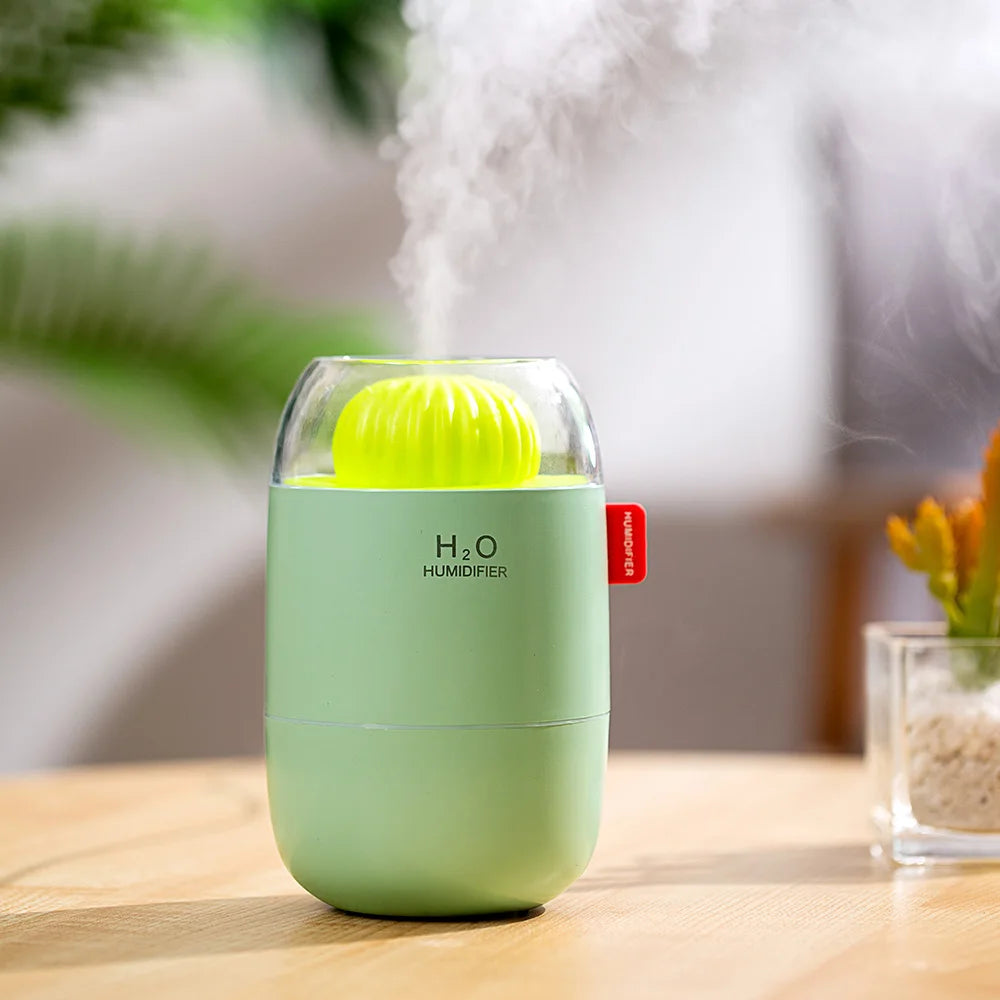 Humidificador de Cactus, luz nocturna de ambiente, modo de pulverización de dos engranajes, humidificación silenciosa aplicable a dormitorio, oficina, sala de estar