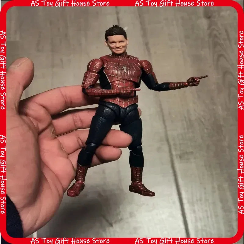 Figura de Acción de Spiderman de 14 cm de Hot Toys - Versión Peter Tobey Maguire Anime Shf, Modelo Articulado, Muñeco Coleccionable, Regalo