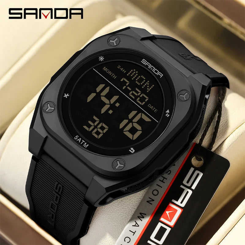 Reloj Digital SANDA 6272 para Estudiantes, Luminoso y Resistente al Agua