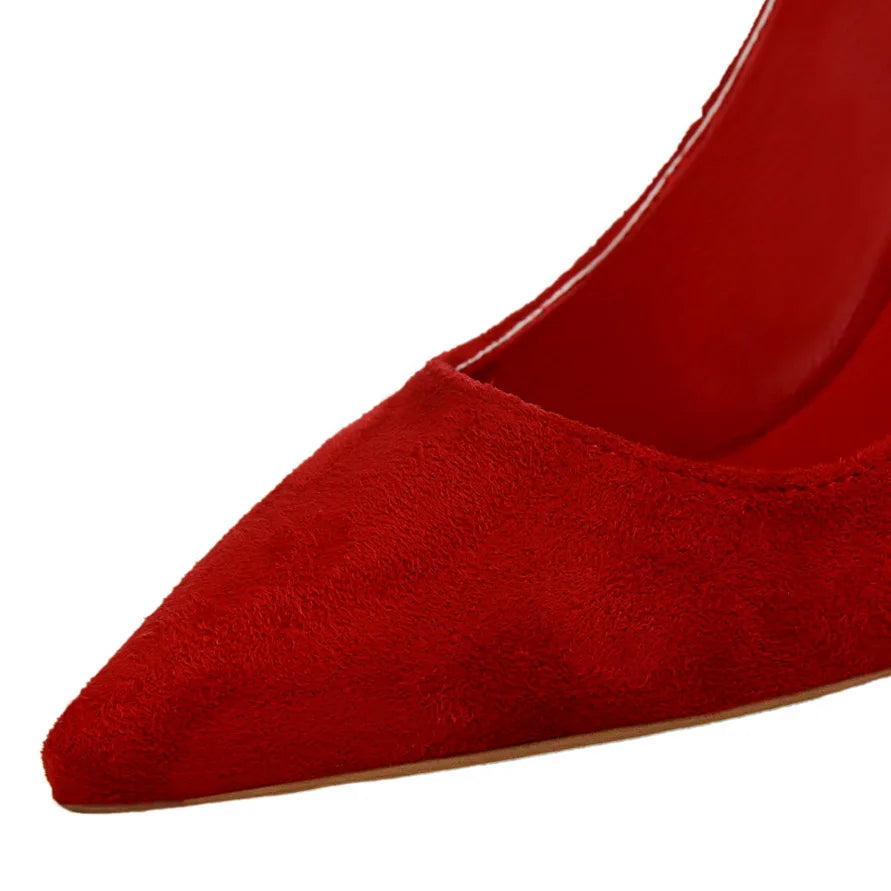 Zapatos de Tacón Alto 9cm para Mujer - Gamuza, Tallas Grandes